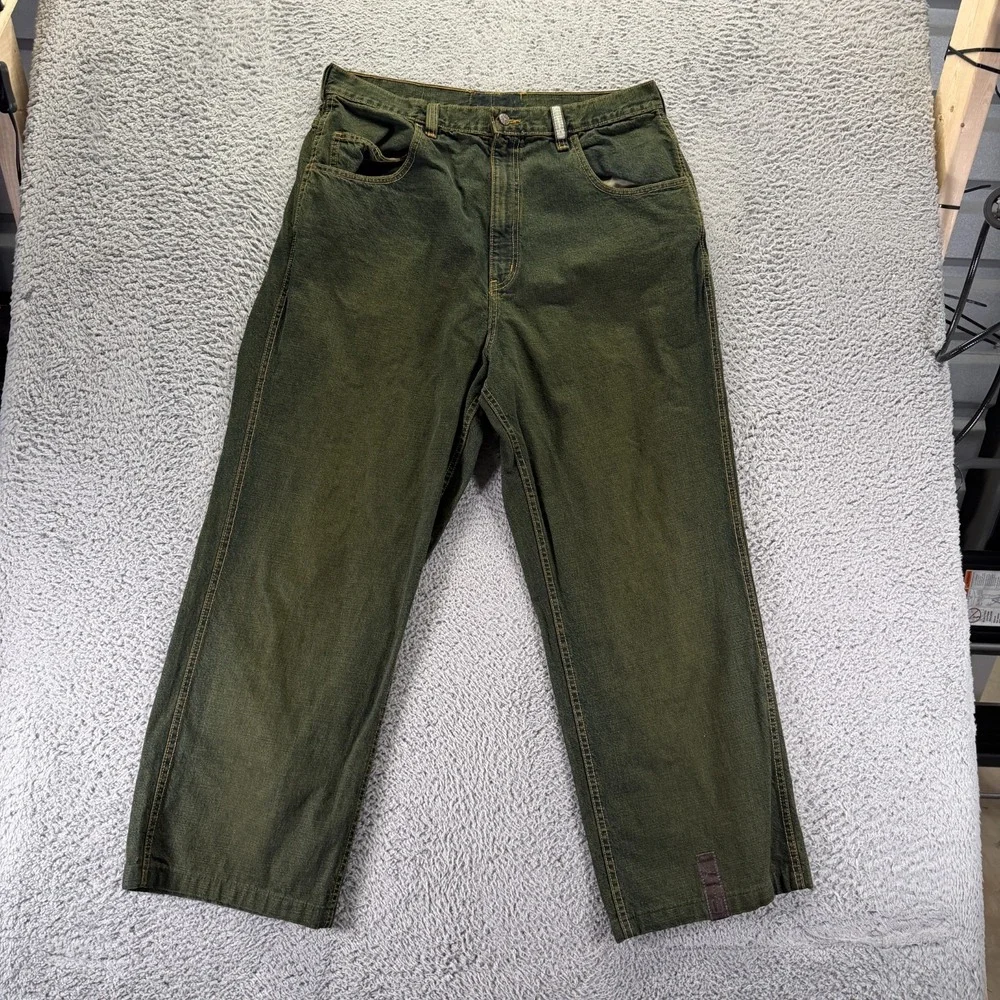 Vintage Nike Air Jordan Jeans Men 36x30 Green Jumpmen Denim Baggy Made USA